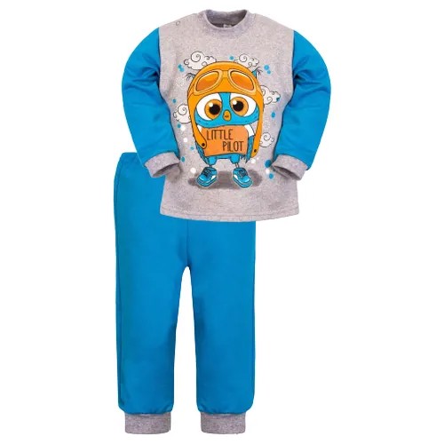 Комплект одежды  Утенок детский, свитшот и брюки, размер 80, серый, синий
