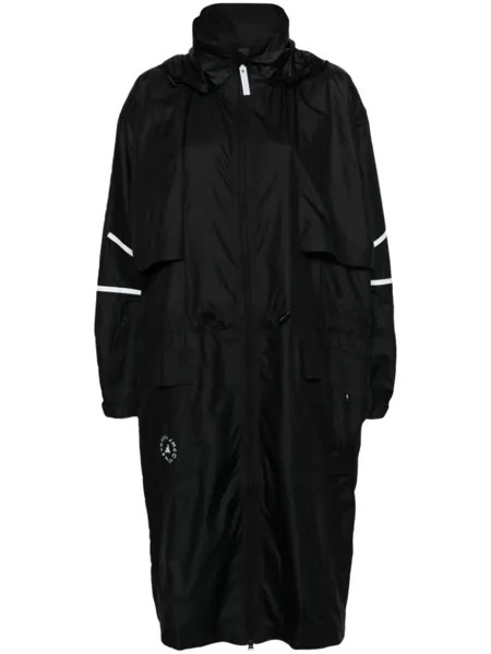 Adidas by Stella McCartney парка с капюшоном и логотипом, черный