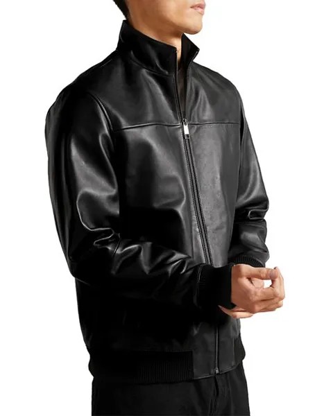 Кожаный бомбер Leadon Ted Baker, цвет Black