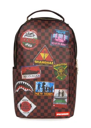 Sprayground kid клетчатый рюкзак с нашивками