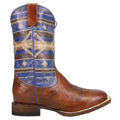 Roper Roper Aztek Southwest Square Toe Cowboy Youth Boys Brown Casual Boots 09-