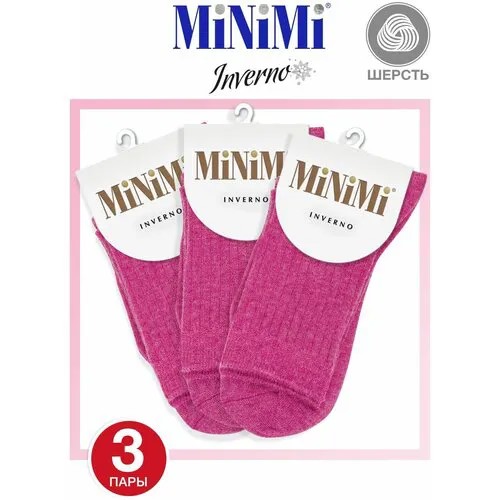 Носки MiNiMi, комплект, 3 пары, размер 39-41, fuxia