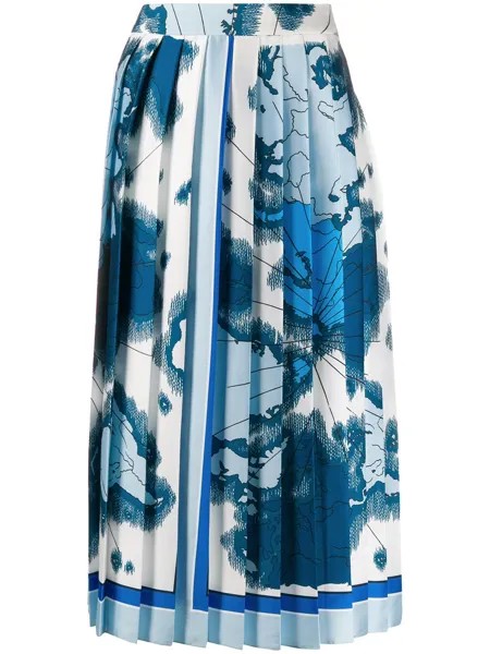 Victoria Victoria Beckham плиссированная юбка с принтом