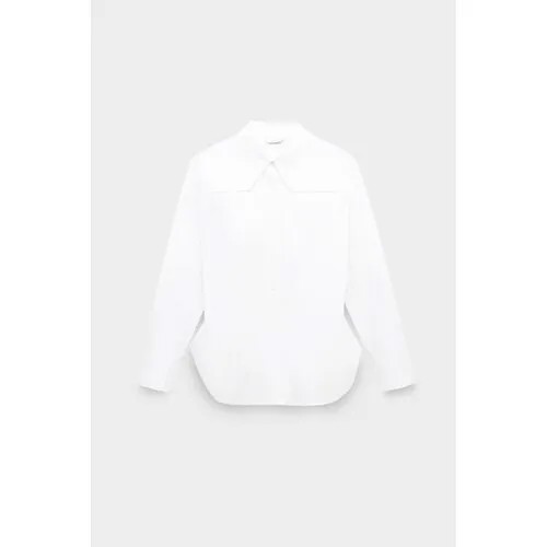 Рубашка  LVIR, повседневный стиль, длинный рукав, однотонная, размер 44, белый
