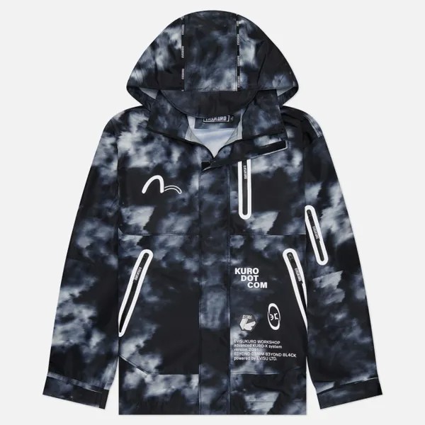 Мужская куртка ветровка Evisu Evisukuro Digital All Over Print Hooded Windbreaker чёрный