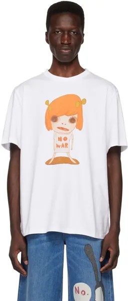 White Yoshitomo Nara Edition 'No War' T-Shirt Stella McCartney