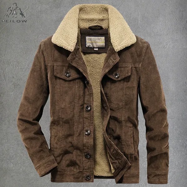 Джинсовая куртка мужская зимняя, хлопковая парка, уличная одежда, плотная теплая Повседневная флисовая Вельветовая куртка, пальто
