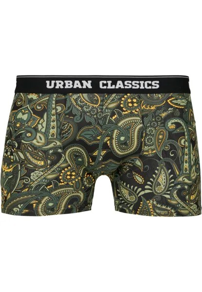 Боксеры Urban Classics s, цвет darkgreen/paisley/black