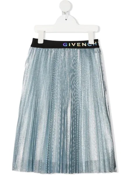 Givenchy Kids плиссированная юбка с логотипом