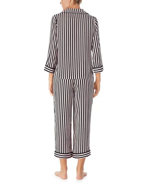 Пижамный комплект Kate Spade New York 3/4 Sleeve Charm Cropped PJ Set, цвет Stripe
