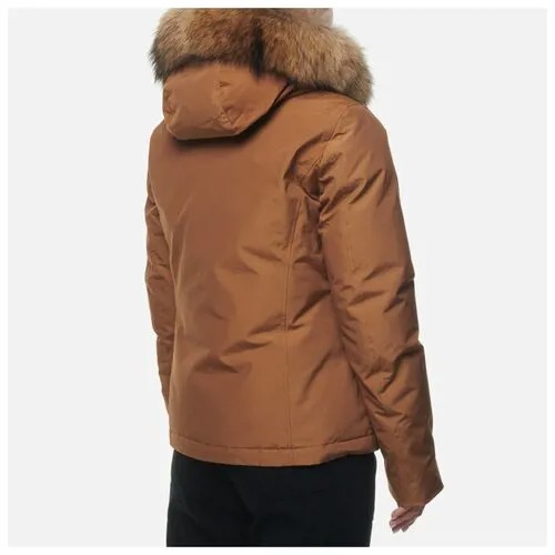 Женская куртка парка Woolrich Arctic Raccoon Short коричневый, Размер L
