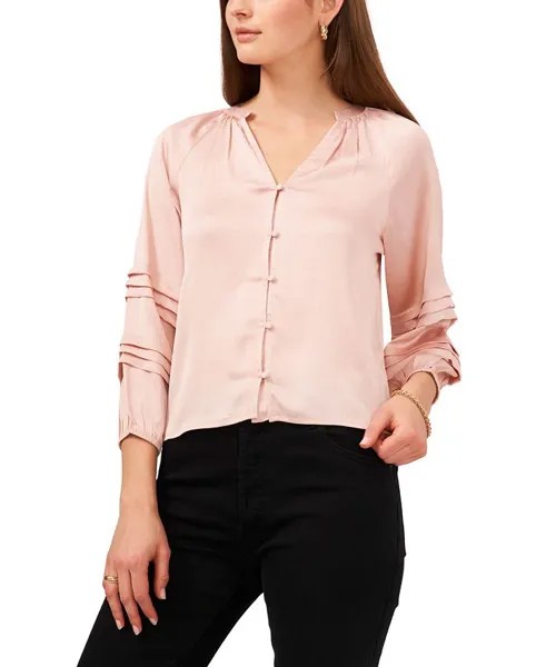 Женская блузка с защипами на рукавах и пуговицах спереди 1.STATE, розовый