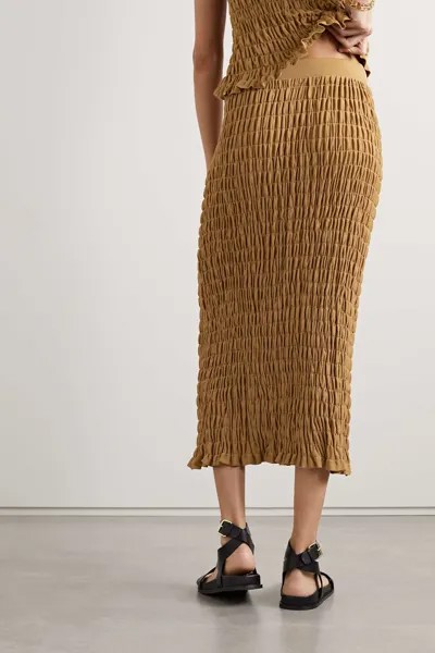 BY MALENE BIRGER юбка миди Emla со сборками из эластичного джерси, светло-коричневый