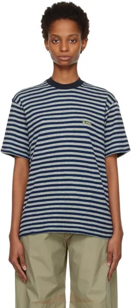 Серо-темно-синяя классическая двусторонняя футболка SUNNEI