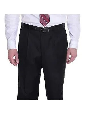 Однотонные черные моющиеся классические брюки классического кроя Raphael со складками