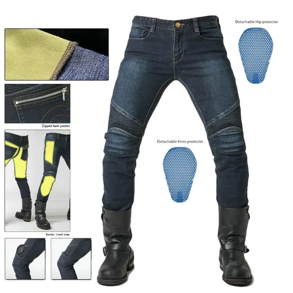Мужские мотоциклетные брюки Haute Couture, синие мотоциклетные брюки, джинсы, защитная Экипировка, мужские велосипедные брюки