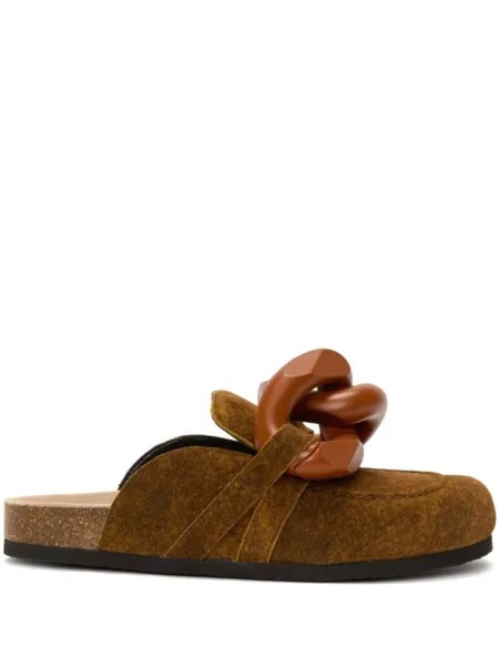 JW Anderson мюли с цепочкой, коричневый