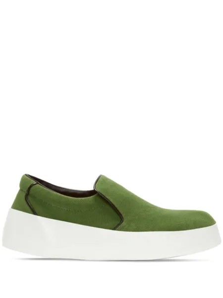 JW Anderson слипоны на контрастной подошве, зеленый
