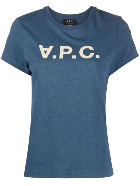 Футболка VPC с логотипом A.P.C., синий