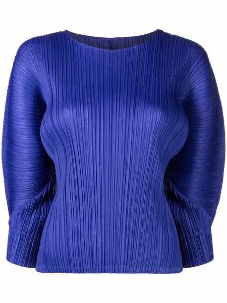 Pleats Please Issey Miyake плиссированная блузка с объемными рукавами