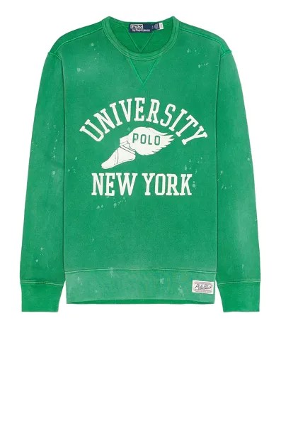 Толстовка Polo Ralph Lauren Seasonal Fleece New York Crew Neck, цвет Athletic Green