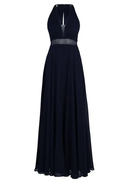 Вечернее платье с кружевом Vera Mont, синий