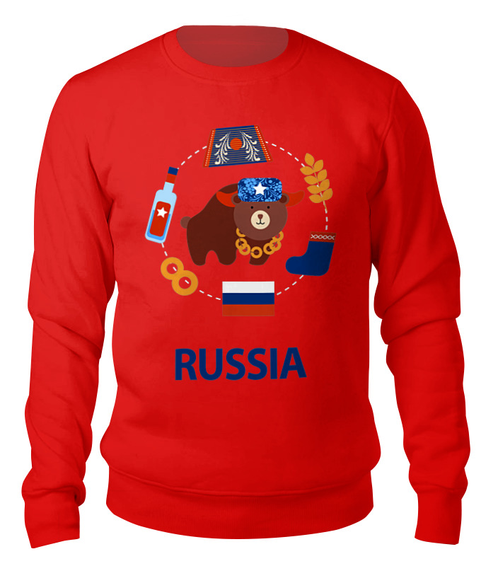 Свитшот унисекс Printio Россия (russia) красный 2XL