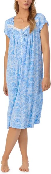 Платье вальс из модала с короткими рукавами Eileen West, цвет Blue Roses