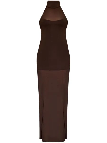 Платье макси тонкой вязки TOM FORD, коричневый
