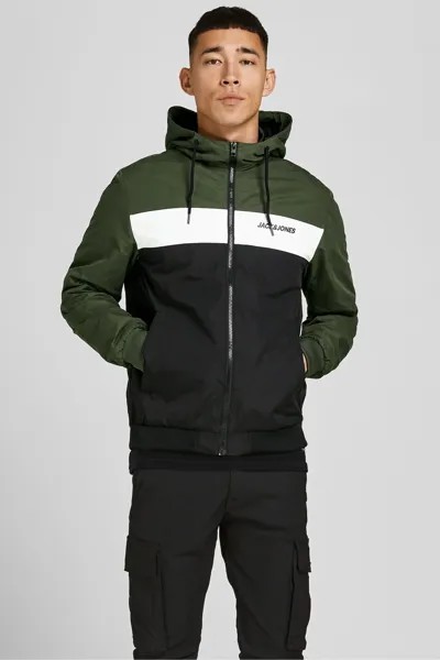Бомбер с капюшоном Jack & Jones, черный