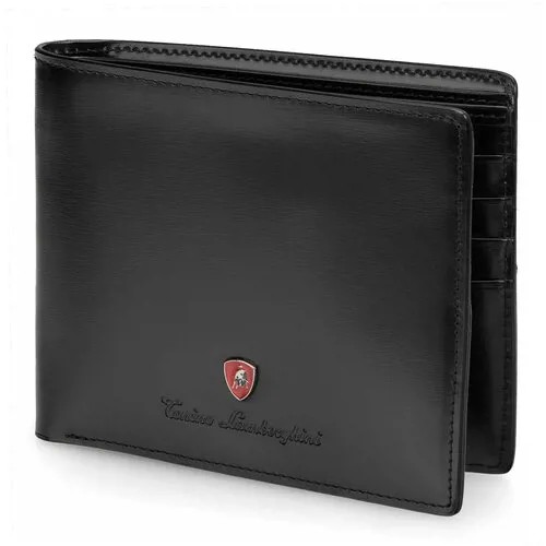 Портмоне Tonino Lamborghini Prestige Black, 11.5х9 см, кожа.