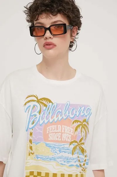 Хлопковая футболка Billabong, белый