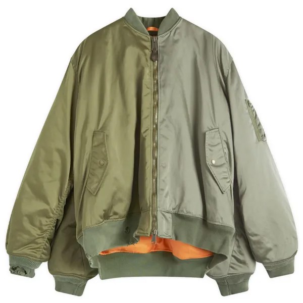 Куртка бомбер Balenciaga Oversized Double Sleeve Bomber, цвет Military Khaki