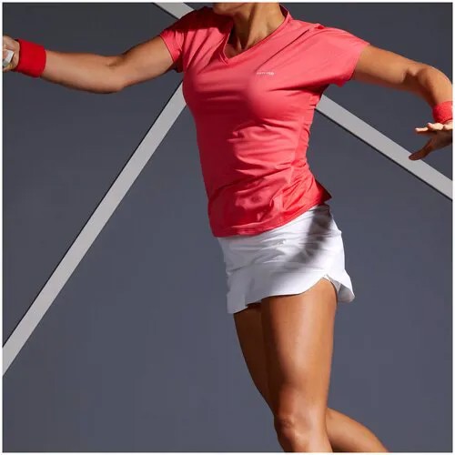 Футболка для тенниса женская SOFT 500 розовая, размер: 46, цвет: Клубнично-Розовый ARTENGO Х Декатлон