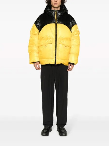 Canada Goose пуховик в стиле колор-блок с капюшоном, желтый