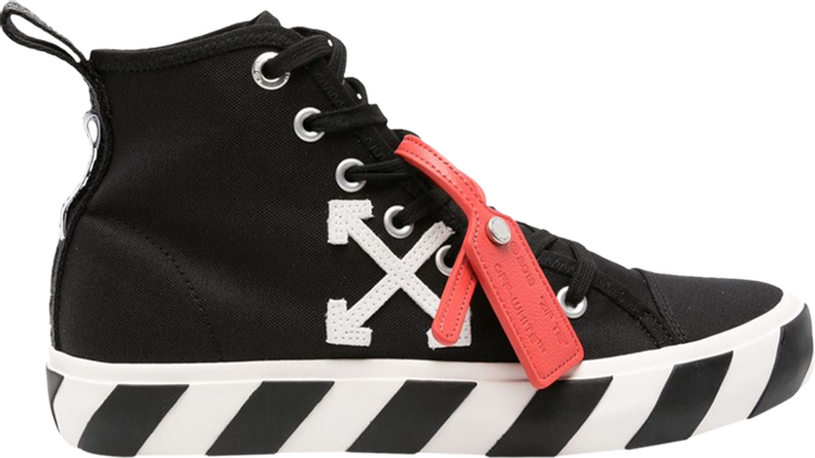 Кроссовки Off-White Vulc Sneaker Mid 'Black White' 2023, черный