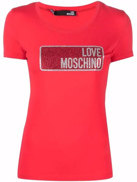 Love Moschino футболка с блестками и логотипом