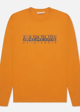 Мужской лонгслив Napapijri Serber Print, цвет оранжевый, размер M