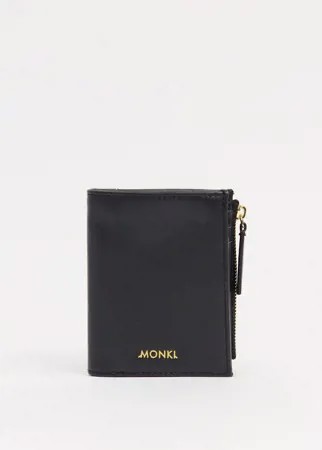 Черный бумажник из искусственной кожи на молнии Monki Britta-Черный цвет
