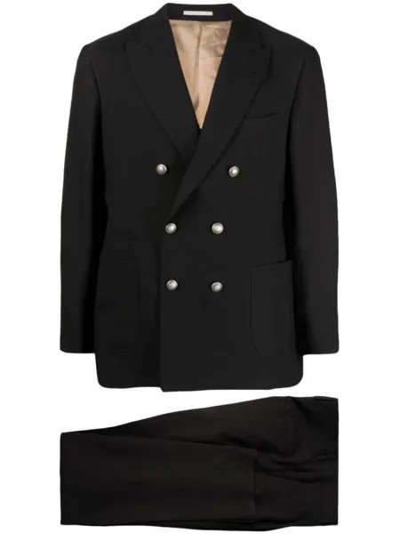 Brunello Cucinelli костюм с двубортным пиджаком, черный