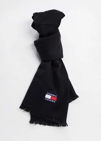 Черный шарф с логотипом Tommy Jeans