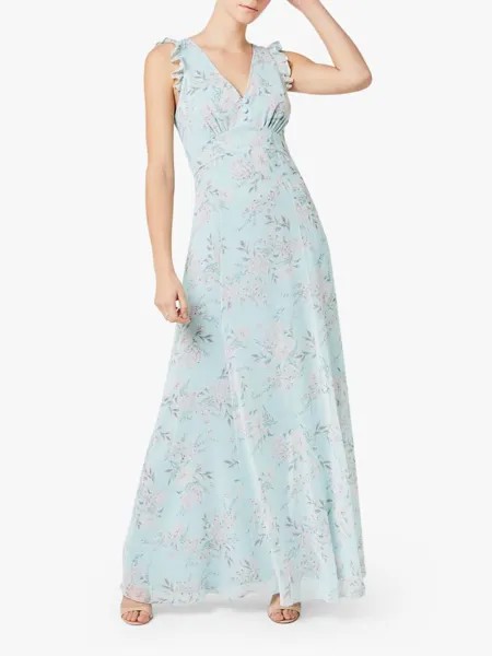 Шифоновое платье макси Maids to Measure Dahlia Cloud с цветочным принтом, Многоцветный