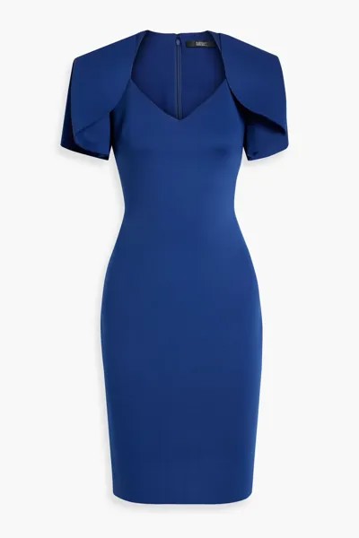 Платье с аквалангом с рюшами Badgley Mischka, индиго