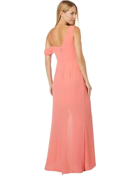 Платье BCBGMAXAZRIA Long Silk Poly Georgette Dress, цвет Sugar Coral