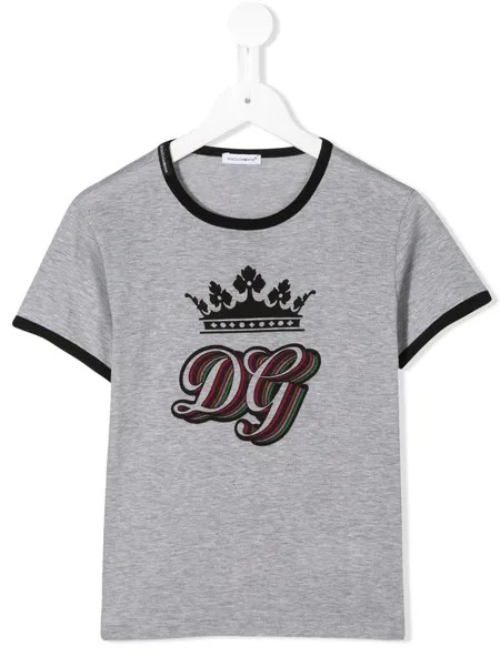 Dolce & Gabbana Kids футболка с принтом DG Crown