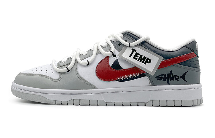 Кроссовки для скейтбординга Dunk женские с низким верхом серые/белые Nike