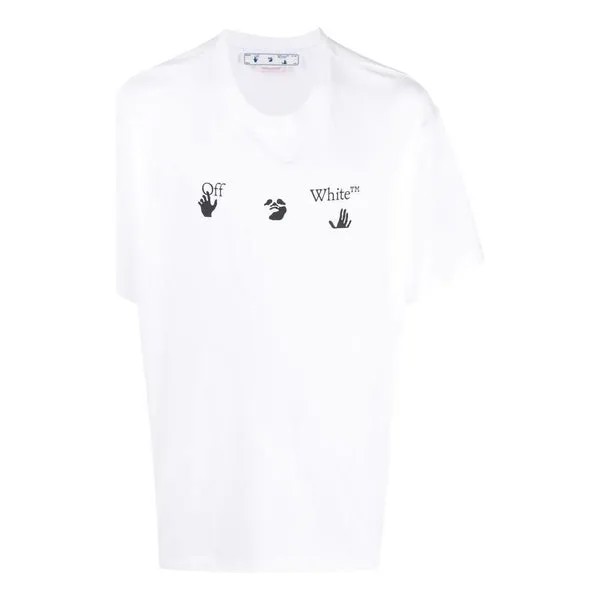 Футболка OFF-WHITE SS22 Logo Printing Short Sleeve Loose Fit White T-Shirt, белый