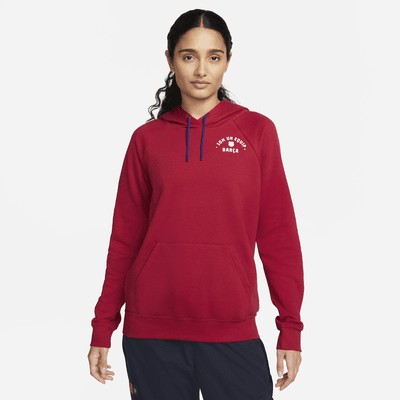 Худи Nike FC Barcelona Essential, цвет Noble Red/Deep Royal Blue/Pale Ivory