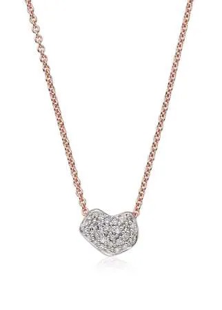 Monica Vinader RP Nura diamond heart necklace