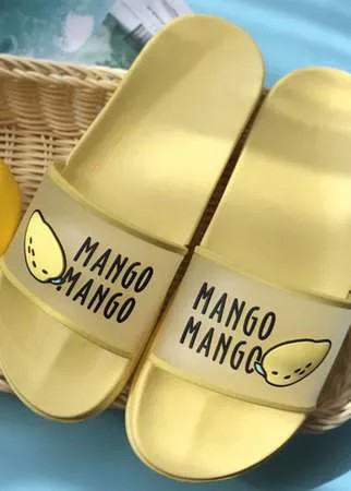Прозрачные тапочки с узором манго